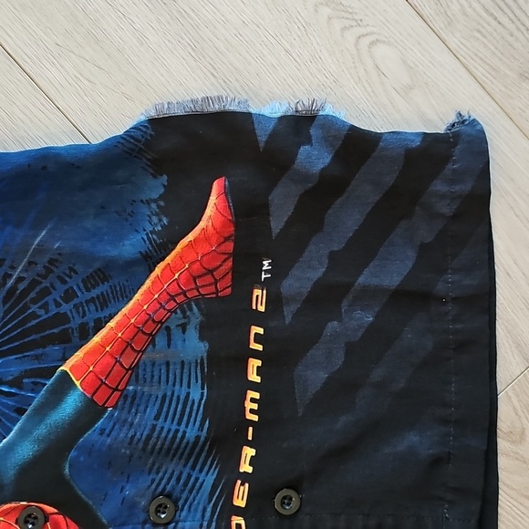 Y2K 2004 Marvel Spider Man 2 Collared Button Down Shirt, *Flaws* Size 6 - Picture 2 of 9